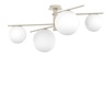 Altra foto Lampadario moderno 4 palline vetro da 15-20cm alto o basso montatura tortora