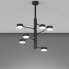 Particolare di Lampadario nero 6 luci in orbita design architettonico e direzionabile GX53  43949