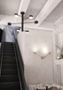 Ulteriore dettaglio di Lampadario nero 6 luci in orbita design architettonico e direzionabile GX53  
