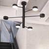 Lampadario nero 6 luci in orbita design architettonico e direzionabile GX53 1227/6-NE OCTOPUS TOP LI