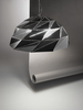 Ulteriore dettaglio di Lampadario nero cupola grande sfaccettata tagli laser interno oro ambienti me