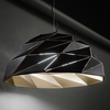 Lampadario nero cupola grande sfaccettata tagli laser interno oro ambienti medio grandi 6624-NOR TIL