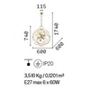 Immagine aggiuntiva di Lampadario orbite dorate sfera camera da letto living open space 6 luci 60cm 