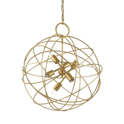 Lampadario orbite dorate sfera camera da letto living open space 6 luci 60cm KONSE SP6 IDEAL LUX
