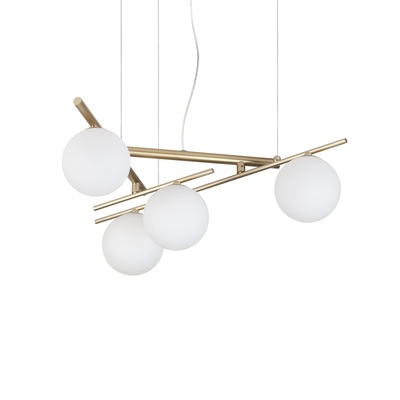Lampadario volume e morbidezza design sfere e bacchette oro ATLAS SP4 ORO IDEAL LUX