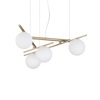 Lampadario volume e morbidezza design sfere e bacchette oro ATLAS SP4 ORO IDEAL LUX