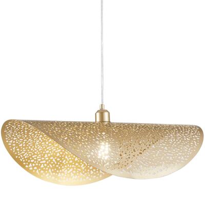 Lampadario moderno oro metallo velina ovale 60cm  42854