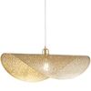 Lampadario moderno oro metallo velina ovale 60cm  42854