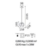 Misure di Lampadario a sospensione pallina 15cm metallo nero GU10 MR JACK SP1 BIG NERO