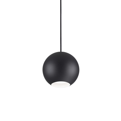 Lampadario a sospensione pallina 15cm metallo nero GU10 MR JACK SP1 BIG NERO IDEAL LUX