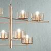 Ulteriore dettaglio di Lampadario piani intersecati 8 luci ambra 4 livelli luminosi  44839
