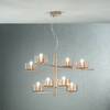 Lampadario piani intersecati 8 luci ambra 4 livelli luminosi  44839
