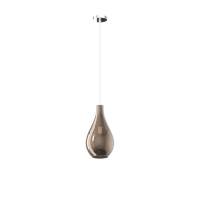 Lampadario piccolo a sospensione in vetro moderno a goccia bronzato  41674