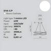 Immagine aggiuntiva di Lampadario LED geometria ghirigoro sospensione bianca 50cm piccola ingresso  