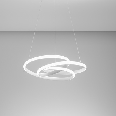 Lampadario LED geometria ghirigoro sospensione bianca 50cm piccola ingresso  44591
