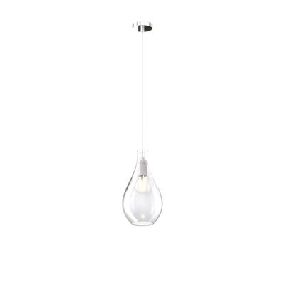 Lampadario a soffitto rosone cromato vetro trasparente  41676