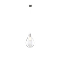 Lampadario a soffitto rosone cromato vetro trasparente  41676