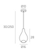Misure Lampadario a soffitto rosone cromato vetro trasparente