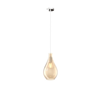 Lampadario piccolo vetro design goccia ambra diametro 16cm  41673