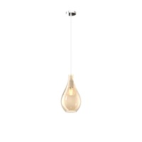 Lampadario piccolo vetro design goccia ambra diametro 16cm  41673