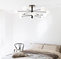 Lampadario ampio design architettonico 145cm 12 sfere vetro soffiato bianco lampadine LED incluse CO