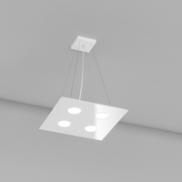 Lampadario vetro riflesso quadrato 4 luci ambienti minimal 1141/S4-BI PATH TOP LIGHT