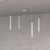 Immagine aggiuntiva di Lampadario moderno decentrabile 4 luci regolabili in altezza lingotto quadro 