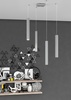 Particolare di Lampadario moderno decentrabile 4 luci regolabili in altezza lingotto quadro grigio c