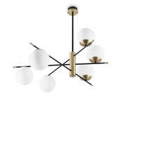 Lampadario soffitto soggiorno ampio 1 metro 6 sfere scenico sottile ed elegante GOURMET PL6 IDEAL LU