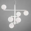 Lampadario bianco 6 sfere E14 su e gi&ugrave; e led 5W soggiorno cucina  44860