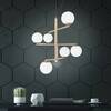 Lampadario oro sfere orientate verso basso e alto design livelli ruotati  44862