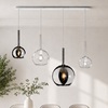 Immagine aggiuntiva di Lampadario lineare composizione di sfere slanciate specchi e trasparenze  453