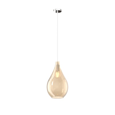 Lampadario a sospensione media 21 cm vetro a goccia ambra  41669