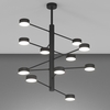 Particolare di Lampadario moderno grande 80cm nero 12 dischi luci in orbita  43943