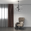 Lampadario moderno grande 80cm nero 12 dischi luci in orbita 1227/12-NE OCTOPUS TOP LIGHT - foto 4