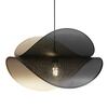Lampadario moderno design doppia velina nero e oro 60cm  42847