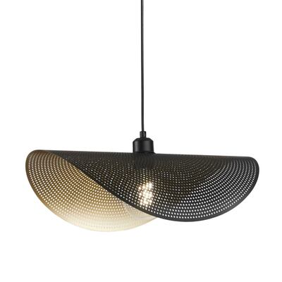 Lampadario design traforato nero e oro velina 50cm  42846