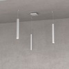 Immagine aggiuntiva di Lampadario sospensione decentrabile 3 luci regolabili lingotto quadro grigio 