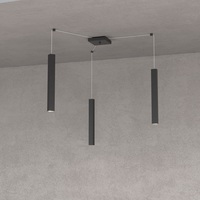 Lampadario sospensione decentrabile 3 luci regolabili lingotto quadro nero decentrabile  42113