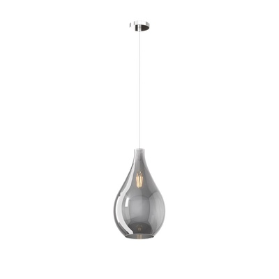Sospensione lampadario in vetro fum&egrave; goccia media  41671