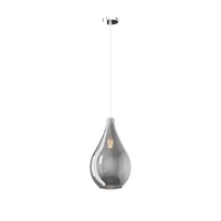 Sospensione lampadario in vetro fum&egrave; goccia media  41671