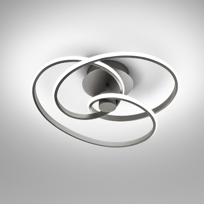 Plafoniera LED titanio soffitto geometria ghirigoro luce diffusa dimmerabile soggiorno  44587