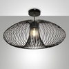 Plafoniera grande diffusore nero design 60cm in filo di metallo cuore geometrico  43335