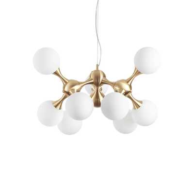 Sospensione design moderna 9 sfere struttura oro NODI SP9 OTTONE IDEAL LUX