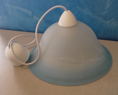 Lampadario vetro alabastro blu 38338 LUCI ECONOMICHE