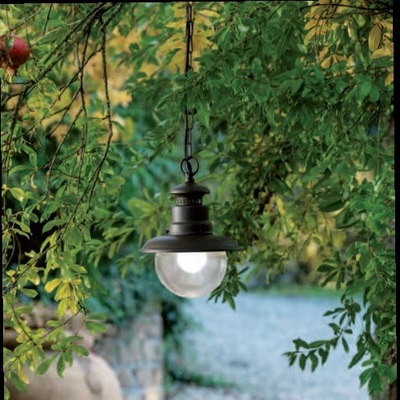 Lampadario a sospensione da esterno lampara caffe marrone 42187 CALIPSO 591/27 LUCI ESTERNO
