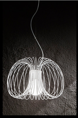 Lampadario a sospensione fili metallo bianco 50cm 6450 PERENZ