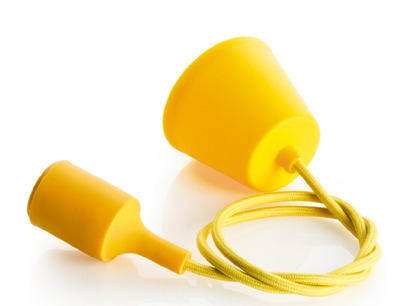 Lampadario filo giallo portalampade a vista 6238G PERENZ
