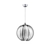 Immagine aggiuntiva di Lampadario globo 40cm con fasce cromate sospensione moderna effetto specchiat