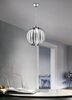 Particolare di Lampadario globo 40cm con fasce cromate sospensione moderna effetto specchiato  44023